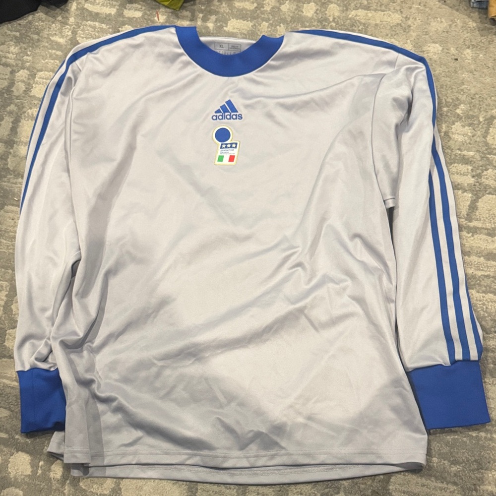 adidas Light Gray Jersey with Royal Blue Trim